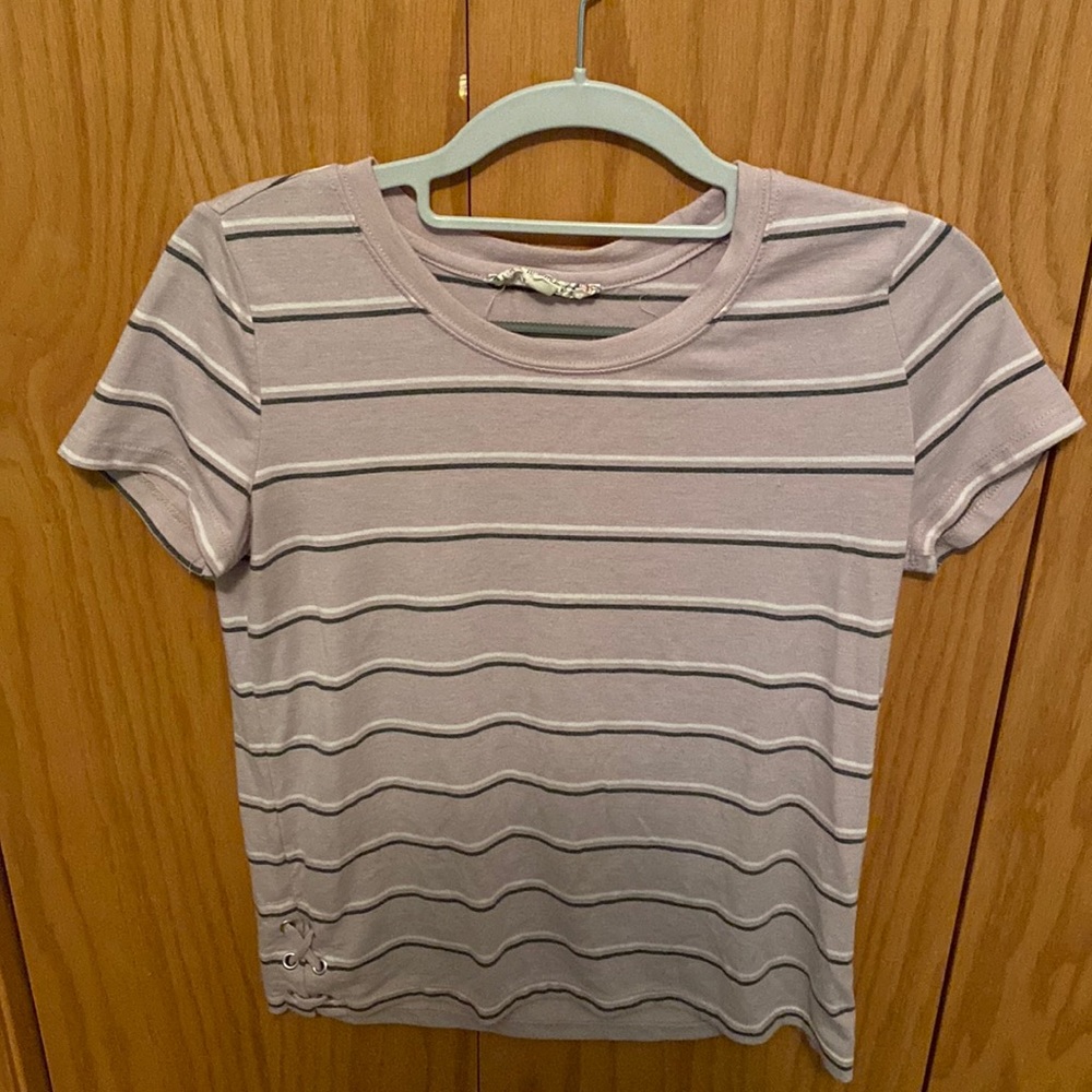 Stripped short sleeve. Size small. Pink Republic